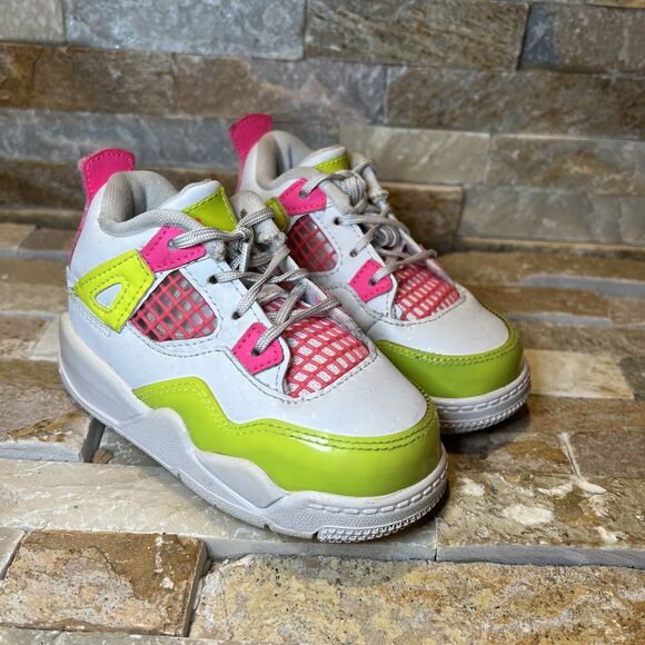 Air Jordan 4 GS Lemon Venom Shoes Toddler Size 6 CV7807-100 - Picture 3 of 11